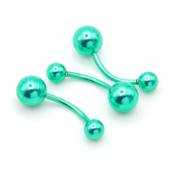 Серьга для пирсинга Банан шарик, размер 12х4/6х1мм, цвет Зеленый, 1 шт.