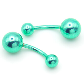 Серьга для пирсинга Банан шарик, размер 12х5/8х1,4мм, цвет Зеленый, 1 шт.