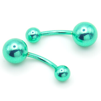 Серьга для пирсинга Банан шарик, размер 12х5/8х1,4мм, цвет Зеленый, 1 шт.
