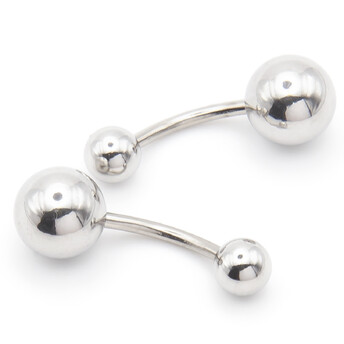 Серьга для пирсинга Банан шарик, размер 12х5/8х1,4мм, цвет Платина, 1 шт.