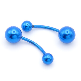 Серьга для пирсинга Банан шарик, размер 12х4/6х1мм, цвет Синий, 1 шт.
