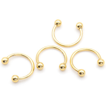 Серьга для пирсинга Циркуляр шарик, размер 10х3х1мм, цвет Золотистый, 1 шт.