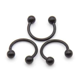 Серьга для пирсинга Циркуляр шарик, размер 8х3х1мм, цвет Черный, 1 шт.