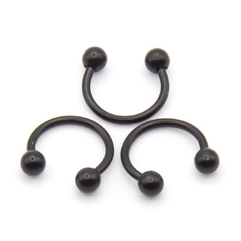 Серьга для пирсинга Циркуляр шарик, размер 8х3х1мм, цвет Черный, 1 шт.