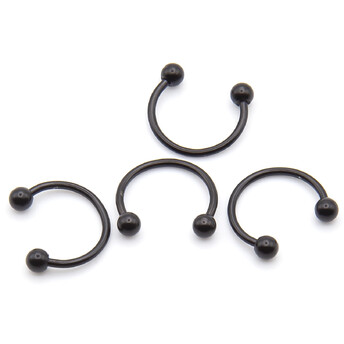 Серьга для пирсинга Циркуляр шарик, размер 10х3х1мм, цвет Черный, 1 шт.