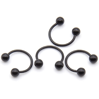 Серьга для пирсинга Циркуляр шарик, размер 10х4х1мм, цвет Черный, 1 шт.
