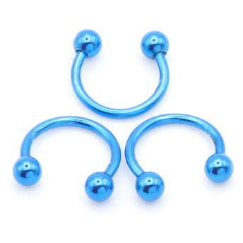 Серьга для пирсинга Циркуляр шарик, размер 8х3х1мм, цвет Синий, 1 шт.
