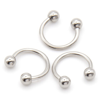 Серьга для пирсинга Циркуляр шарик, размер 10х4х1мм, цвет Платина, 1 шт.