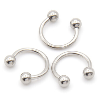 Серьга для пирсинга Циркуляр шарик, размер 10х4х1мм, цвет Платина, 1 шт.