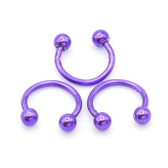 Серьга для пирсинга Циркуляр шарик, размер 8х3х1мм, цвет Фиолетовый, 1 шт.