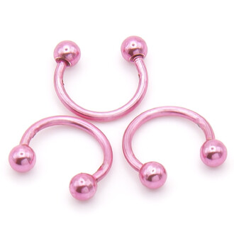 Серьга для пирсинга Циркуляр шарик, размер 8х3х1мм, цвет Розовый, 1 шт.