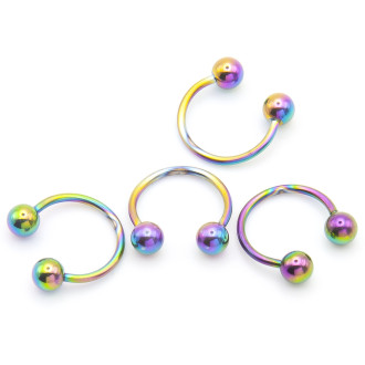 Серьга для пирсинга Циркуляр шарик, размер 8х3х1мм, цвет Радужный, 1 шт.