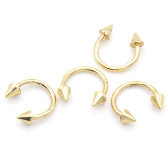 Серьга для пирсинга Циркуляр шип, размер 8х3мм, цвет Золотистый, 1 шт.