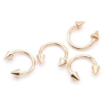 Серьга для пирсинга Циркуляр шип, размер 8х3мм, цвет Розовое золото, 1 шт.