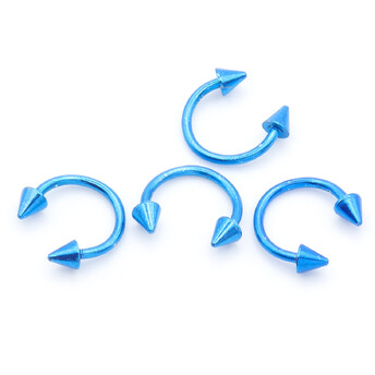 Серьга для пирсинга Циркуляр шип, размер 8х3мм, цвет Синий, 1 шт.