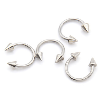 Серьга для пирсинга Циркуляр шип, размер 8х3мм, цвет Платина, 1 шт.