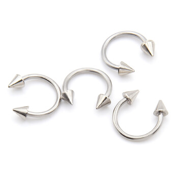 Серьга для пирсинга Циркуляр шип, размер 8х3мм, цвет Платина, 1 шт.