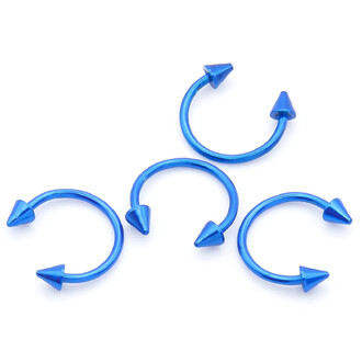 Серьга для пирсинга Циркуляр шип, размер 10х3мм, цвет Синий, 1 шт.