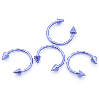 Серьга для пирсинга Циркуляр шип, размер 10х3мм, цвет Фиолетовый, 1 шт.