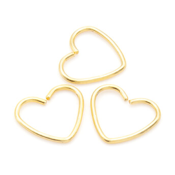 Серьга для пирсинга Сердце, из нержавеющей стали, размер 11х9мм, цвет Золотистый, 1 шт.