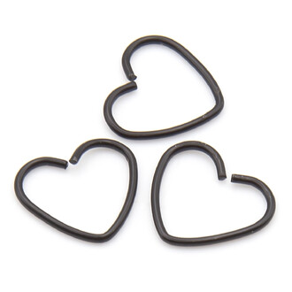 Серьга для пирсинга Сердце, из нержавеющей стали, размер 11х9мм, цвет Черный, 1 шт.