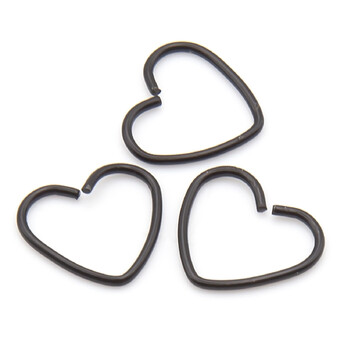 Серьга для пирсинга Сердце, из нержавеющей стали, размер 11х9мм, цвет Черный, 1 шт.