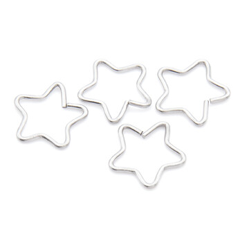 Серьга для пирсинга Звезда, из нержавеющей стали, размер 12мм, цвет Платина, 1 шт.