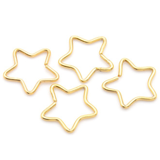 Серьга для пирсинга Звезда, из нержавеющей стали, размер 12мм, цвет Золотистый, 1 шт.