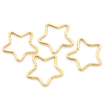 Серьга для пирсинга Звезда, из нержавеющей стали, размер 12мм, цвет Золотистый, 1 шт.