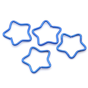 Серьга для пирсинга Звезда, из нержавеющей стали, размер 12мм, цвет Синий, 1 шт.
