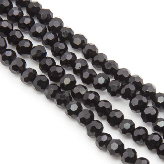 Бусины хрусталь огранка шар 6 мм Ø 1 мм +-50 см (+-95 шт.) Черный