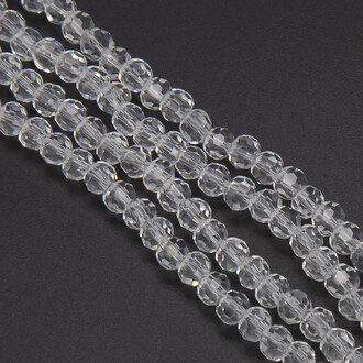 Бусины хрусталь огранка шар 4 мм Ø 0,8 мм (+-95 шт.) Прозрачный
