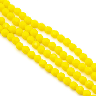 Бусины хрусталь огранка шар 6 мм Ø 1 мм +-50 см (+-95 шт.) Желтый