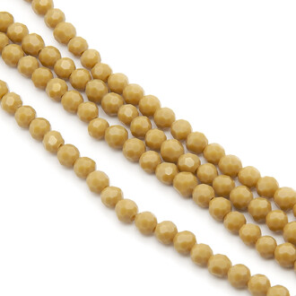 Бусины хрусталь огранка шар 6 мм Ø 1 мм +-50 см (+-95 шт.) Горчичный