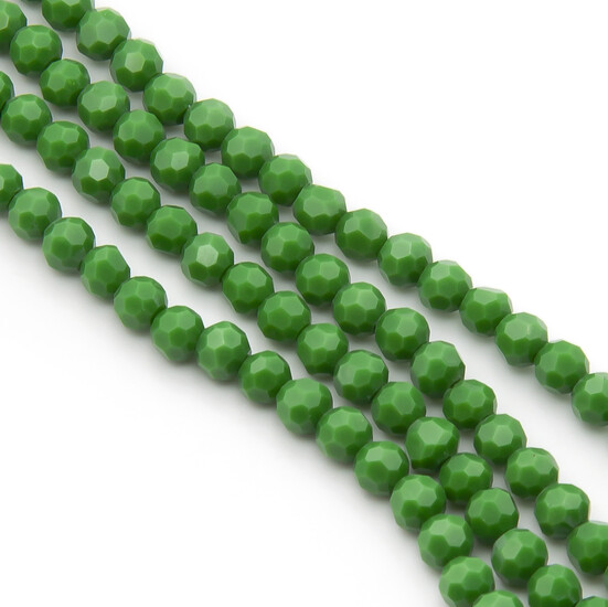 Бусины хрусталь огранка шар 6 мм Ø 1 мм +-50 см (+-95 шт.) Зеленый