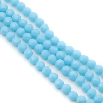 Бусины хрусталь огранка шар 6 мм Ø 1 мм +-50 см (+-95 шт.) Голубой