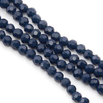 Бусины хрусталь огранка шар 4 мм Ø 0,8 мм +-37 см (+-95 шт.) Синий темный