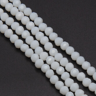 Бусины хрусталь огранка шар 4 мм Ø 0,8 мм +-37 см (+-95 шт.) Белый