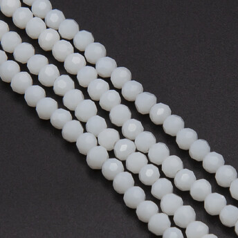 Бусины хрусталь огранка шар 6 мм Ø 1 мм +-50 см (+-95 шт.) Белый