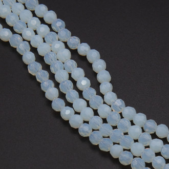 Бусины хрусталь огранка шар 4 мм Ø 0,8 мм +-37 см (+-95 шт.) смола лунный