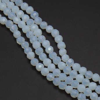 Бусины хрусталь огранка шар 6 мм Ø 1 мм +-50 см (+-95 шт.) Смола Лунный