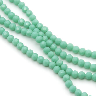 Бусины хрусталь огранка шар 4 мм Ø 0,8 мм +-37 см (+-95 шт.) Бирюзовый