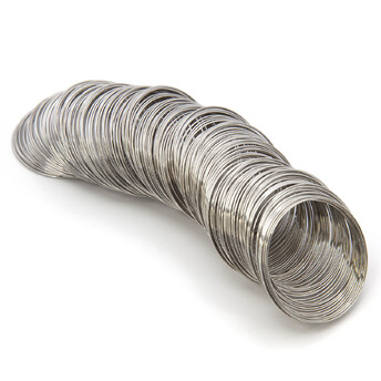 Проволочное кольцо с эффектом памяти основа для украшения 40х0,6 мм Платина +-120 витков