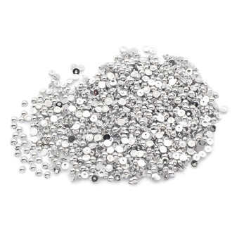 Полубусины пластиковые 3 мм Серебристый +-500 шт.