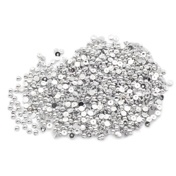 Полубусины пластиковые 3 мм Серебристый +-500 шт.