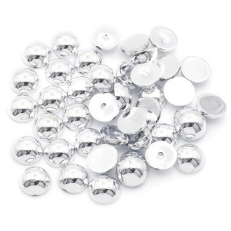 Полубусины пластиковые 8 мм Серебристый +-150 шт.