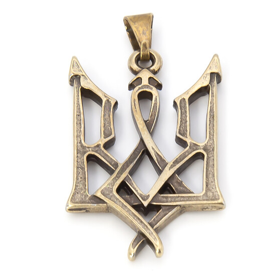 Подвеска Герб Тризуб 39х25 мм 1 шт. Бронза