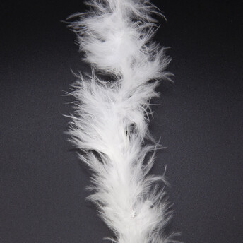 Пуховая нить из индюшиного пуха №4 боа 2 м (+-6,5 г) 5 см нить 2 мм Белый