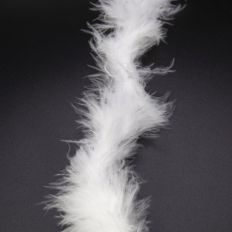 Пуховая нить из индюшиного пуха №3 боа 2 м (+-10 г) 6 см нить 3 мм Белый