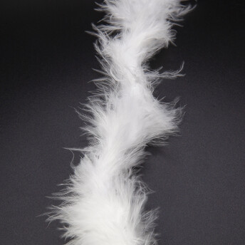 Пуховая нить из индюшиного пуха №3 боа 2 м (+-10 г) 6 см нить 3 мм Белый